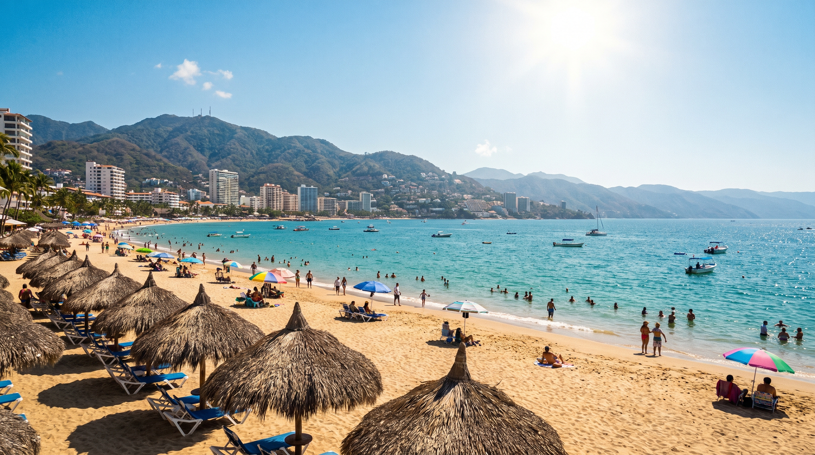 Mujer probándose ropa de playa artesanal en una boutique de Puerto Vallarta